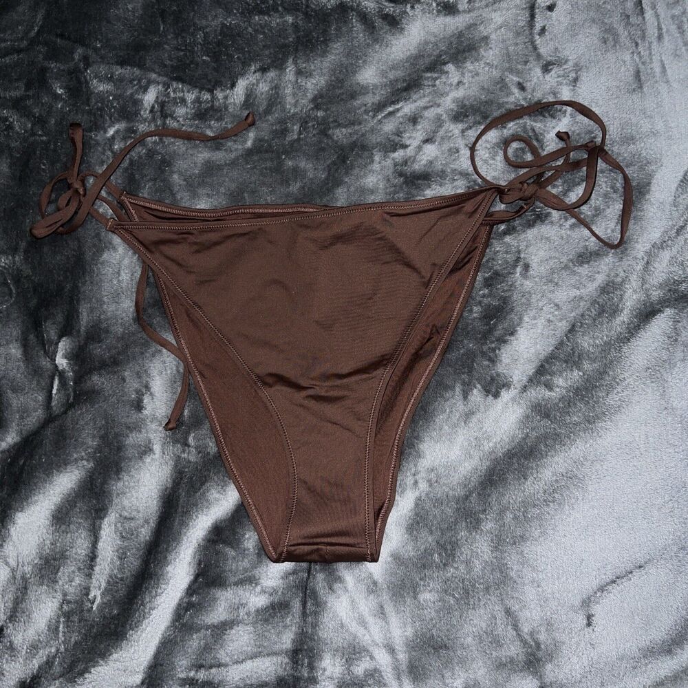 4X Skims Recycled Swim Low Rise Tie Bikini Bottom BB-CKY-3574 COCOA
